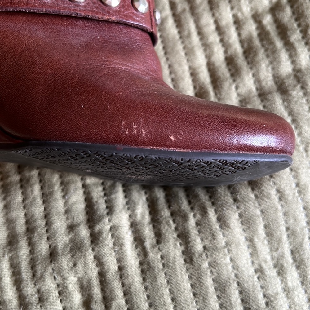 BCBG Brown Ankle Boots with Silver Accents - Picture 4 of 8